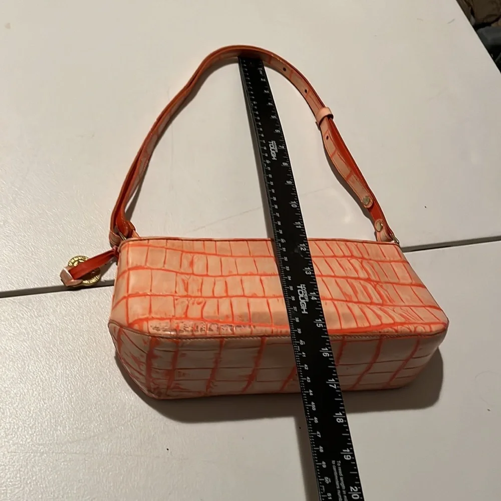 Dooney & Bourke orange / peach vintage shoulder bag light wear croc embossed